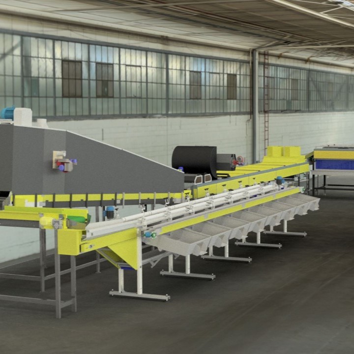 Máquina para beneficiamento e classificação de frutas